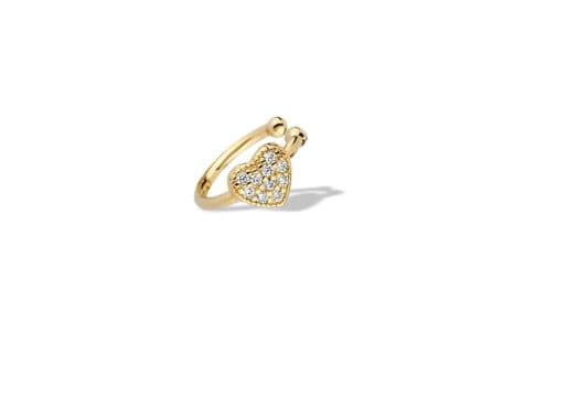 Brinco Piercing Coração Cravejado — Ref. BR4540006