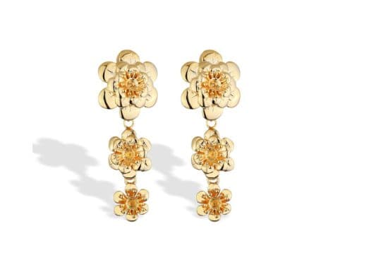 Brinco Tres Flor Hortencia — Ref. BR8200000