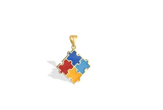 Pingente Losango Simbolo Autismo Resina — Ref. PG3220014