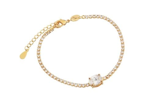 Pulseira Clássica Riviera Cristal Branco — Ref. PL0462106
