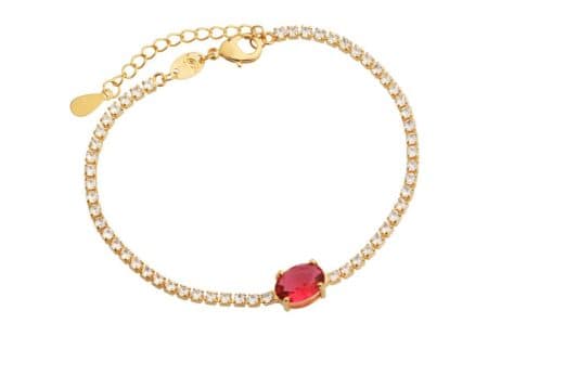 Pulseira Clássica Riviera Cristal Rubi — Ref. PL0462133