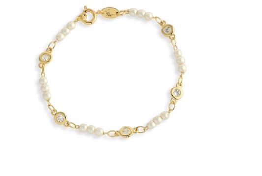Pulseira Perola Com Pedrinha Tifany — Ref. PL0731612